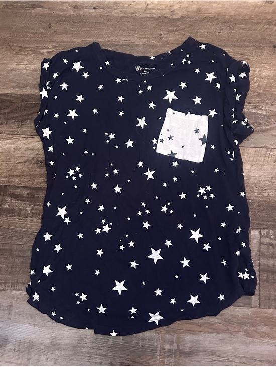 No Boundaries Tops - No Boundaries Navy Blue Star Pocket Tee